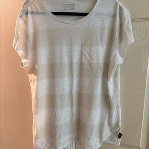 Patagonia Cream and White Short Sleeve Pocket Tee